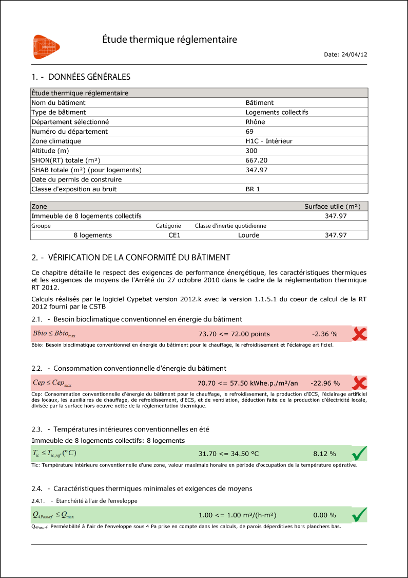 Cypebat. Étude réglementaire thermique et acoustique, simulation thermique dynamique, génie climatique et simulation des incendies